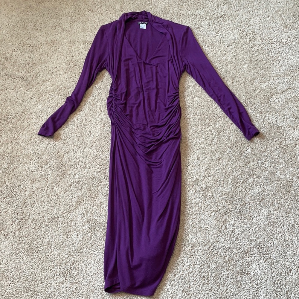 Dark purple long sleeve dress